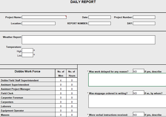 Daily Progress Report Format For Civil Works Excel from civilengineeringbible.com